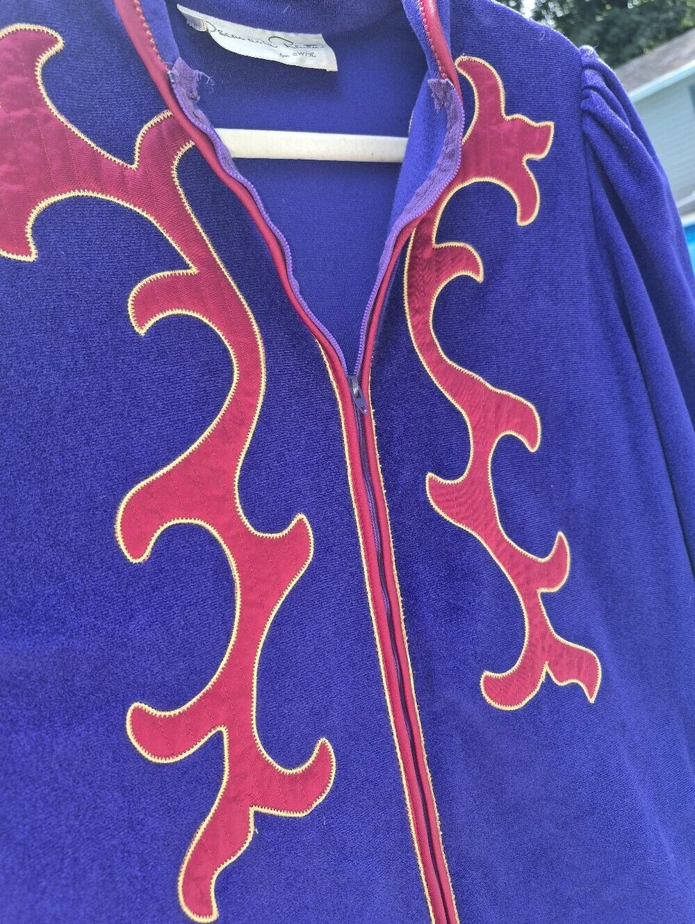 Oscar De La Renta Vintage Purple Velvet House Coat Lounging Robe Sz Medium USA - Picture 9 of 9